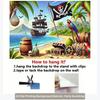 Pirate Treasure Island Tapestry | Tropical Beach Ship & Parrot Decor Background
