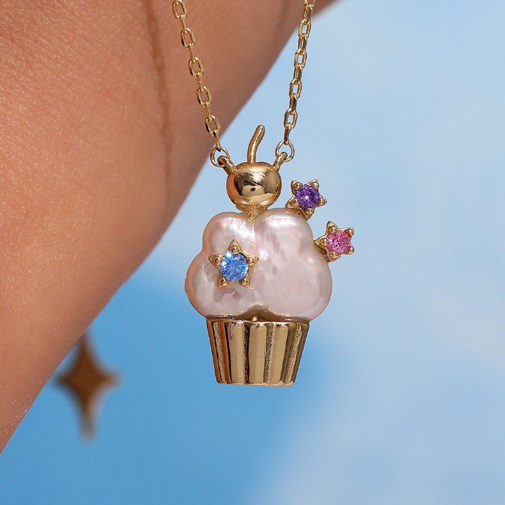 Fashion Pearl Chain Ice Cream Necklace Women'S Light Luxury Niche Design Clavicle Chain Jewelry