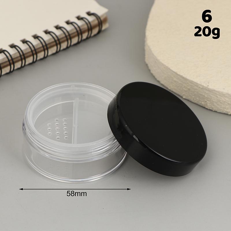 Empty Plastic Loose Powder Jar with Rotating Sifter 5/10/20/30g Cosmetic Makeup Filling Container with Twist Lid
