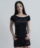Aejeuyua Button Incision One-Shoulder Tee Black