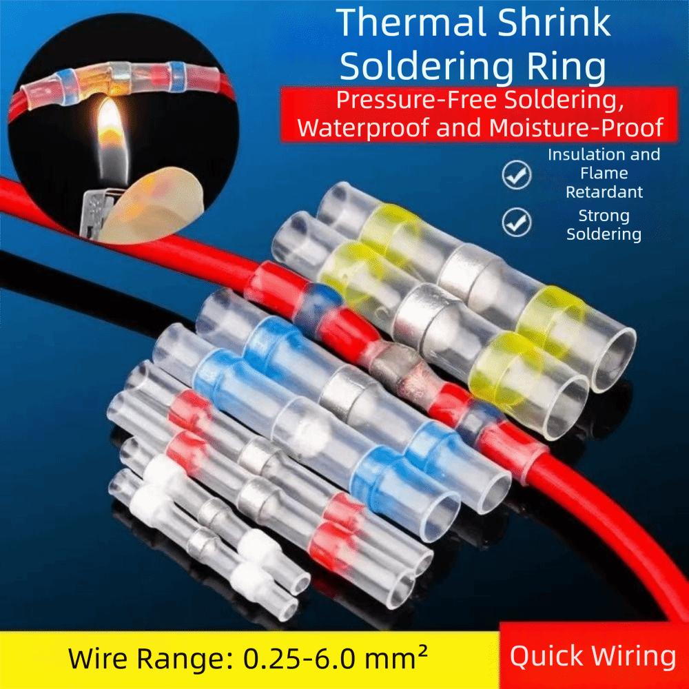 50/100Pcs Waterproof Heat Shrink Solder Sleeves Insulated Thermal Insulation Heat Shrink Tubing with Box Thickening Solder Ring