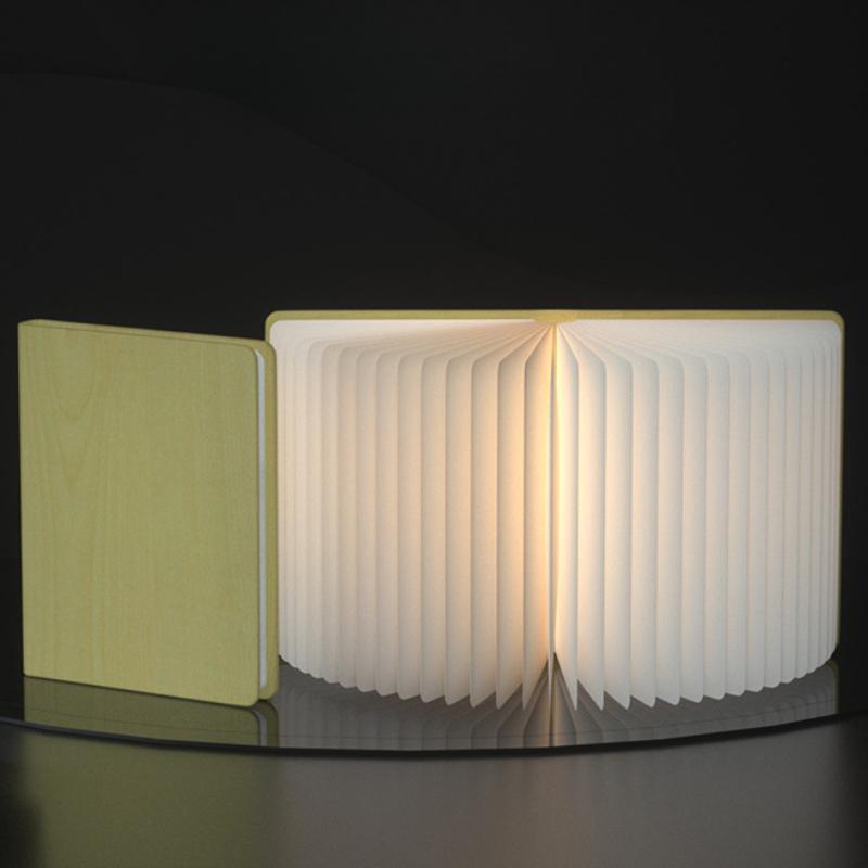 

1 шт. трехцветное освещение для ухода за глазами, настольная лампа, подарочная светодиодная деревянная оптовая продажа, гравировка, складной светильник для книги, складной ночник для страниц 1pcs-White maple - Wood covered