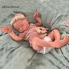 BZDOLL 20inch 50cm Like Real Soft Vinyl Asleep Reborn Baby Doll Toy with 3D Skin with Visible Veins Cloth Body Girl Kid Birthday Gift