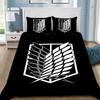 Attack on Titan Anime 3D Printed Duvet Case Pillowcase Bedding Set Twin Full Queen King Size for Bedroom Decor