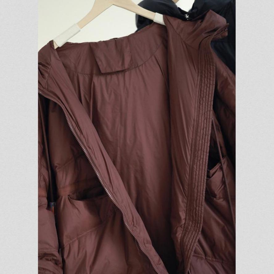 Women White Duck Down Jacket Casual Loose Over Size Autumn Winter Warm Outwear with Hood Korean Style Coat