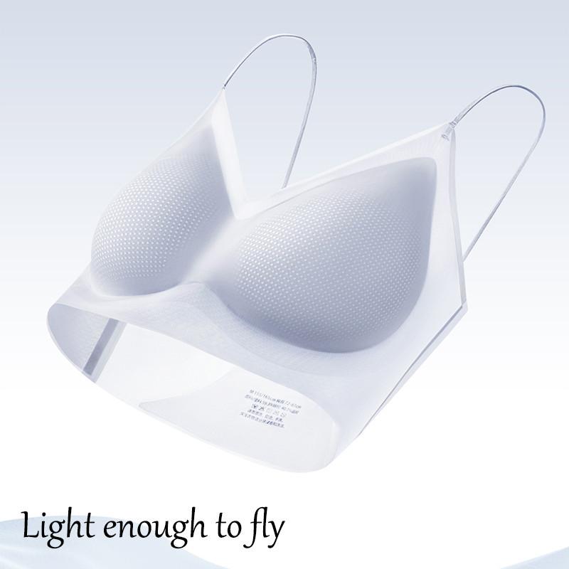 FINETOO Biustonosz bezszwowy damski M-XXXXL Plus Size Ramiączka Ultra Cienkie Lodowe Jedwabiste Oddychające Bielizna