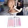 9Pcs DIY Acrylic Silicone Craving Pen Aluminum Tube Handle Pottery Clay Sculpture Tool #2