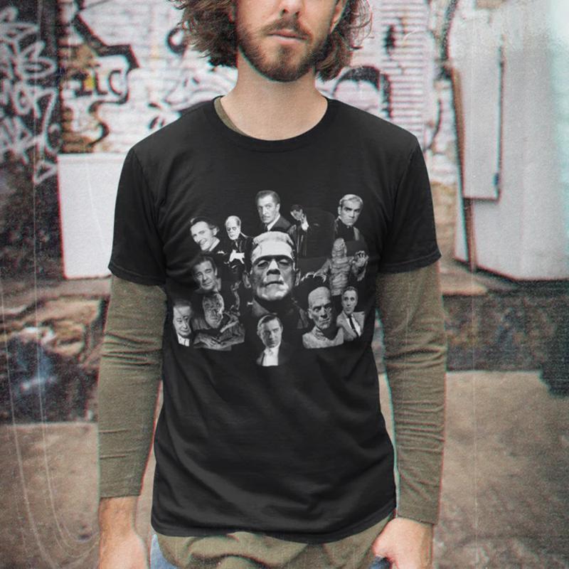 Classic Universal Monsters Ensemble Vintage Movie T Shirt Icons S 5Xl Reprint