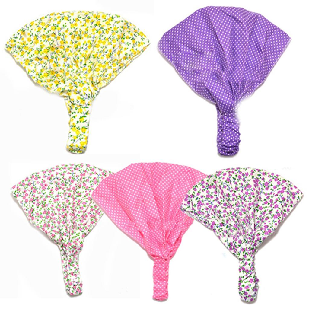 Baby flickor med blommiga prickiga huvuddukar i bomull Elastiskt pannband Bandana Hatt