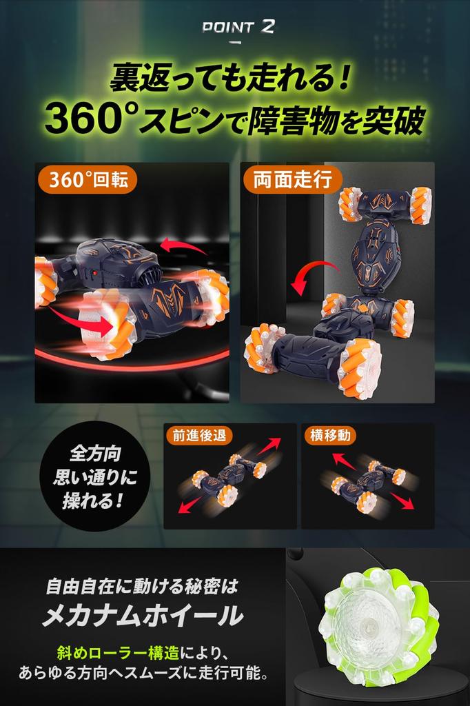 [MRGGift Wrapping Available] RC Car with Palm Control, Gesture Control, 360° Rotation, Two-Form Transformation, Steam & LED Lights, IndoorOutdoor