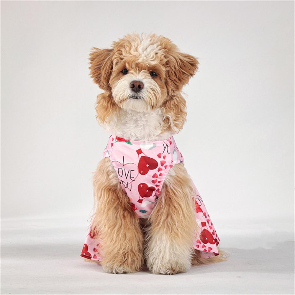 Valentine's Day Puppy Dog Cat Dress Lovely Female Pet Weeding Dresses for Small Dogs Pomeranian Schnauzer Skirt Mascotas Clothes