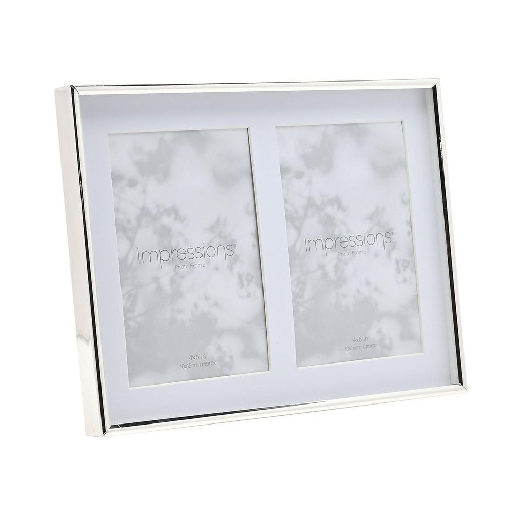 Impressions Double Aperture Silver Plated Frame 4 x 6