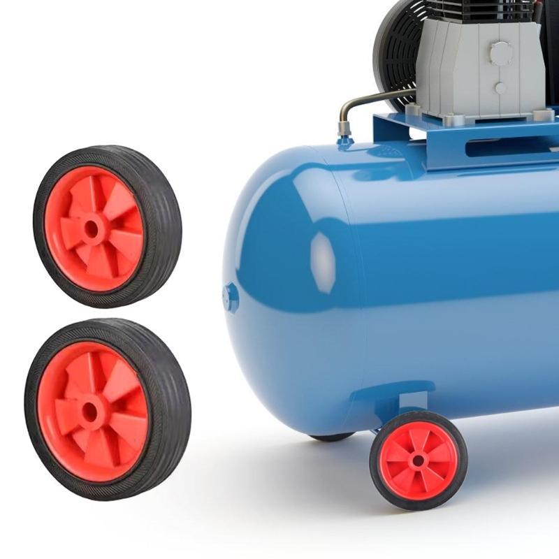 Roue de remplacement pour compresseur d'air robuste Roulettes en plastique 5 pouces/6 pouces Conception antichoc et antidérapante Roulement doux