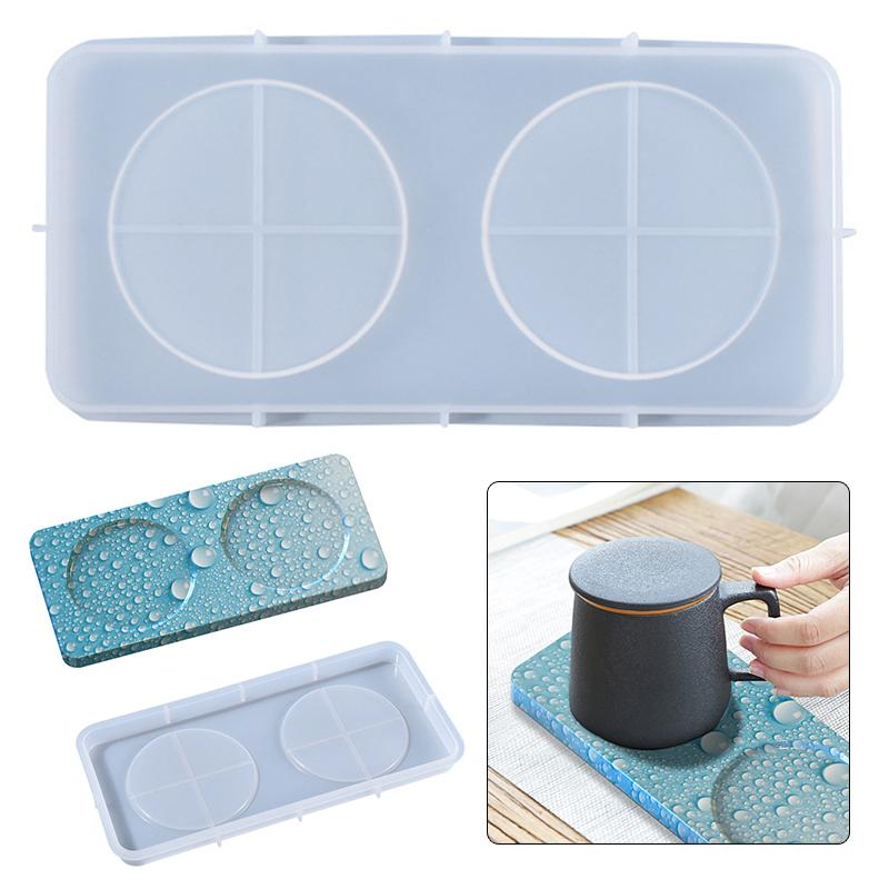 

Силиконовые формы для подставок Aidier с 2 полостями, коврик для чашки, коврик для кружки, кристаллическая форма для эпоксидной смолы, ремесло