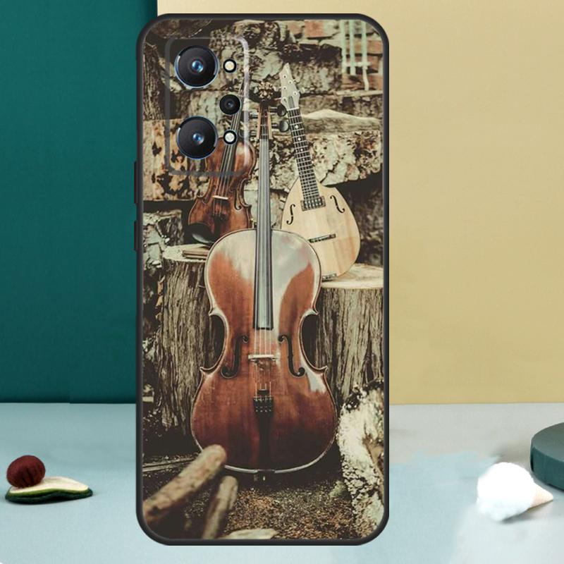 Cool Music Violin For Realme 11 10 12 13 14 Pro Plus GT 7 6 5 Pro GT 6T C67 C61 C53 C51 C21Y C25S C75 C55 Case
