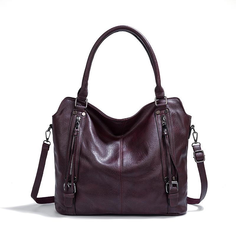 Neue Damentaschen Große Taschen Tragbare Tragetaschen Weiches Leder Großraum-Umhängetaschen für Damen mit einer Schulter
