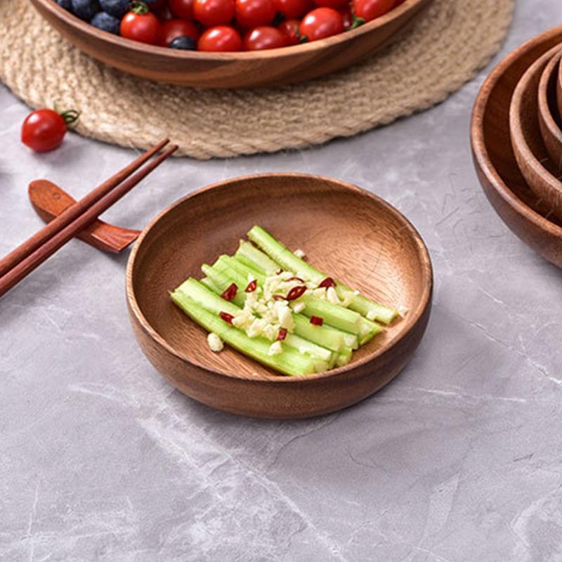 Ins Runde Holz Platte Lebensmittel Tablett für Küche Restaurant Party Café Dessert Salat Obst Platten Dekorative Tablett Serviertablett