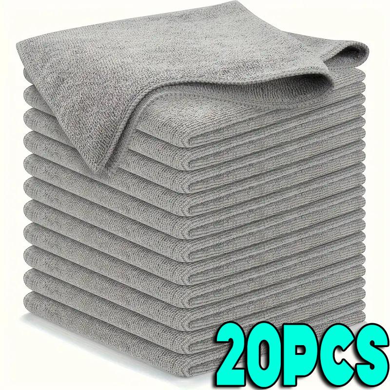 1/50PCS Gray Bamboo Charcoal Thickened Super Absorbent Dishcloth Anti-grease Kitchen Wiping Rags Microfiber Cleaning Cloths