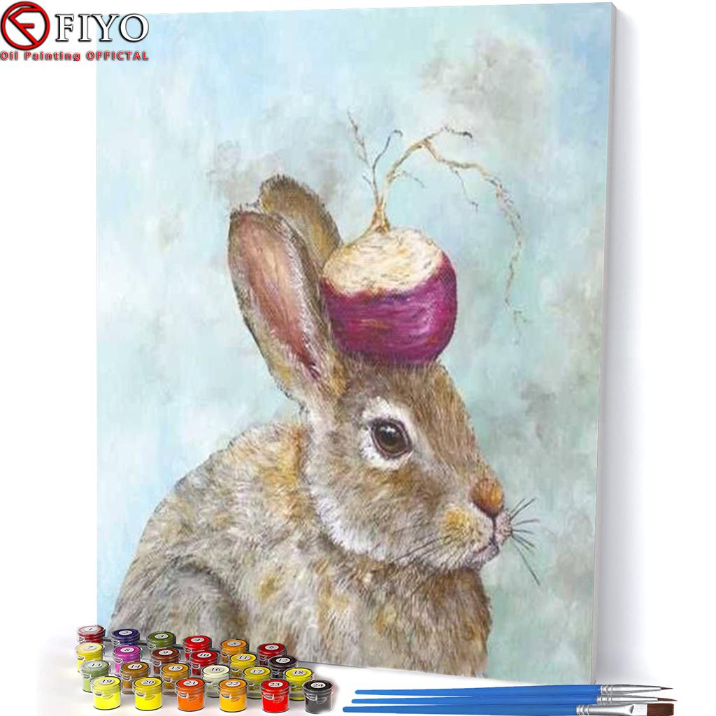 Paint By Numbers Rabbot Buy 40x50cm Painting By Numbers Rabbit Bird Paint By Numbers on Canvas ...