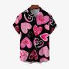 Valentines Day Love Pink Print Casual Shirt