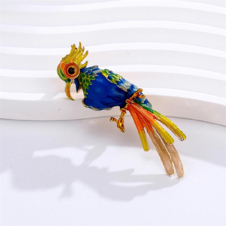 Eye Catching Sophisticated Alloy Parrot Pin Portable Jewelry Accessory for Themed Event Stylish Outfits Casual Wear