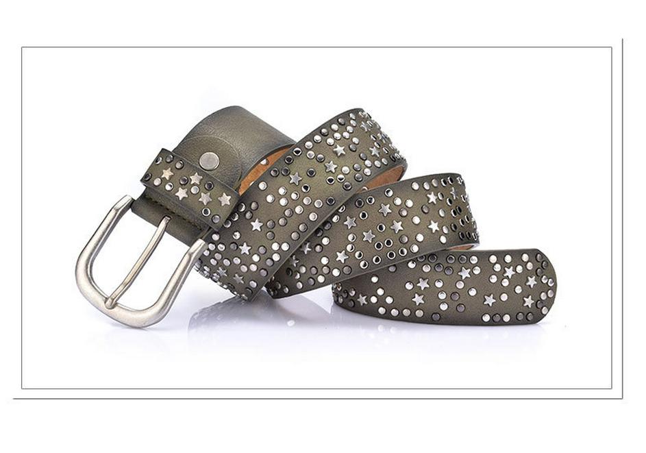 2021 Women's European Style Rivet Leather Waistband Jeans Belt