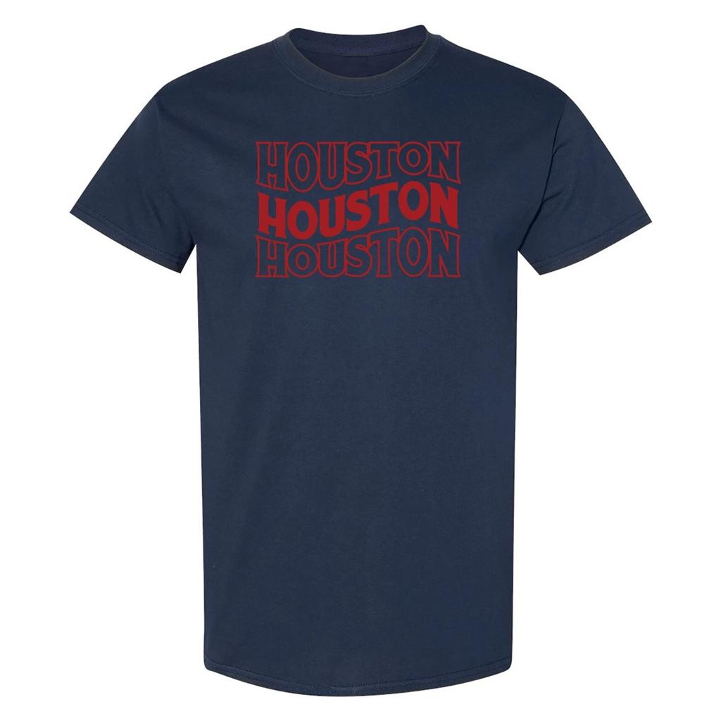 Houston Wave - Sport Football Short Sleeve T Shirt - Navy