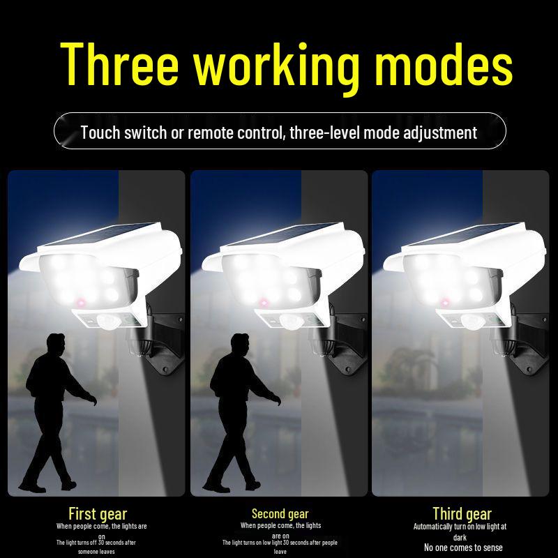 Smart Solar-Powered Motion Sensor Outdoor Waterproof Courtyard Light with Anti-theft Features.