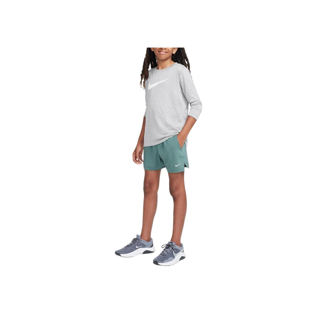Nike Szorty Dri-Fit Szybkoschnące Wygodne Elastyczne Szorty Dziecięce Vintage-Green FJ6818-361