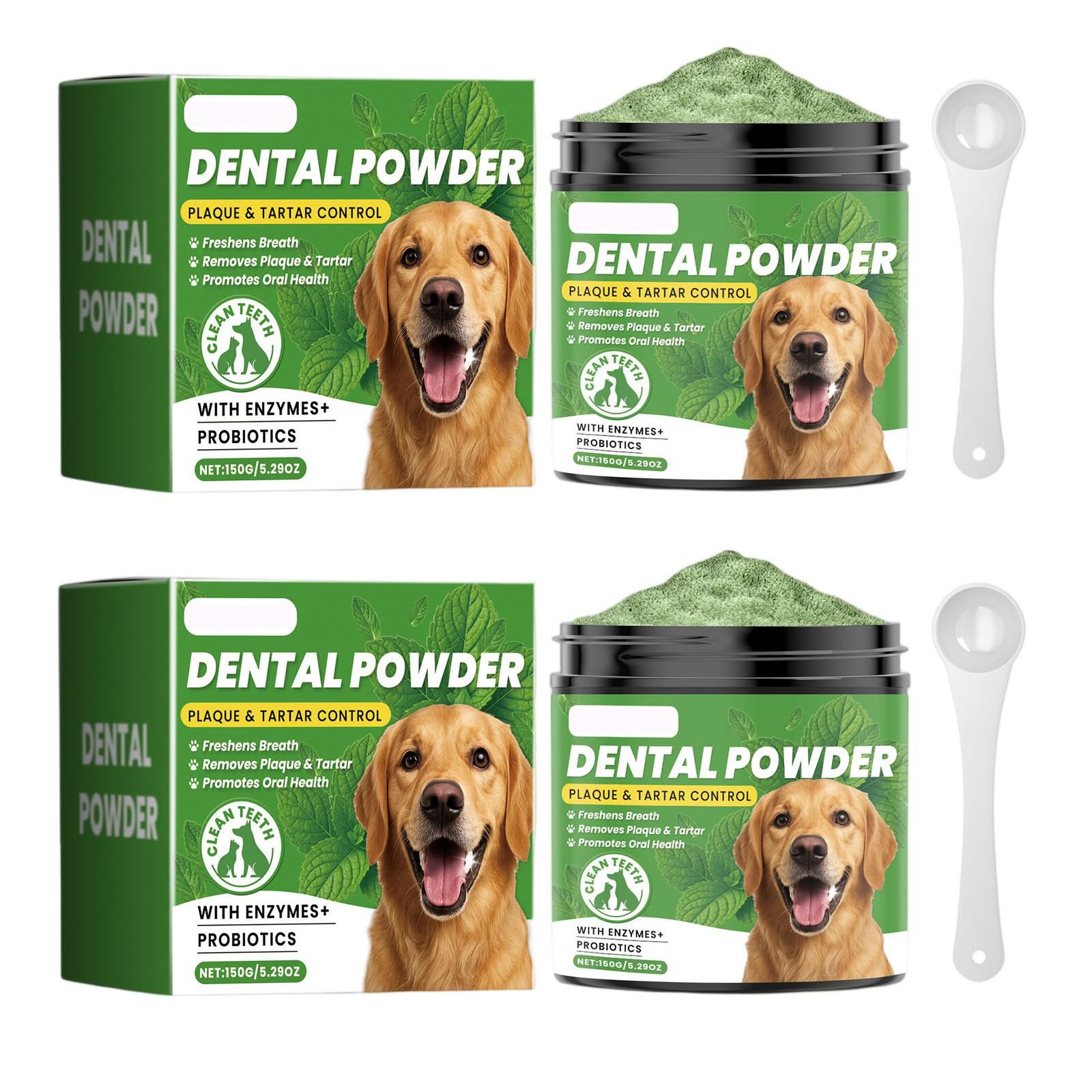 

Порошок для чистки зубов питомца улучшает состояние зубного камня, желтизну зубов и освежает дыхание One Size