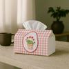 1pc Vintage Cottagecore Decorative Tissue Box, Potted Flower Gingham Multifunctional Fabric Tissue Box, Outdoor Party Supplies, Everyday Desktop Tissu