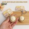 Soft Elastic Stress Ball Creative Steamed Bun Keychain Squeeze Toy Decompression Fidget Pendant Simulated with Popper Buttons Portable Relief