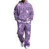Men's Layer 2 Piece Hoodie and Cargo Pants Set with Elastic Waistband for Casual Wear