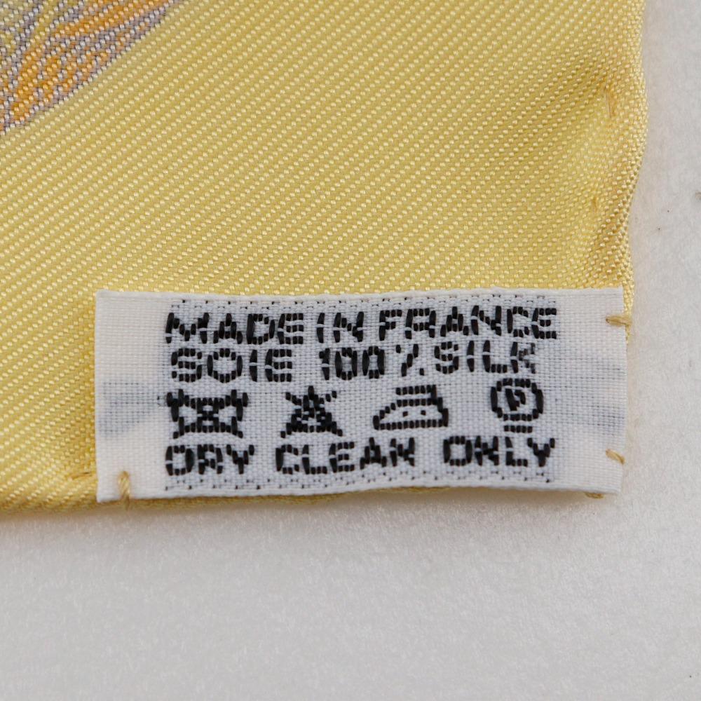 Hermes Carree42 Scarf AMOURS Amore Sunflower Yellow Silk Women Used