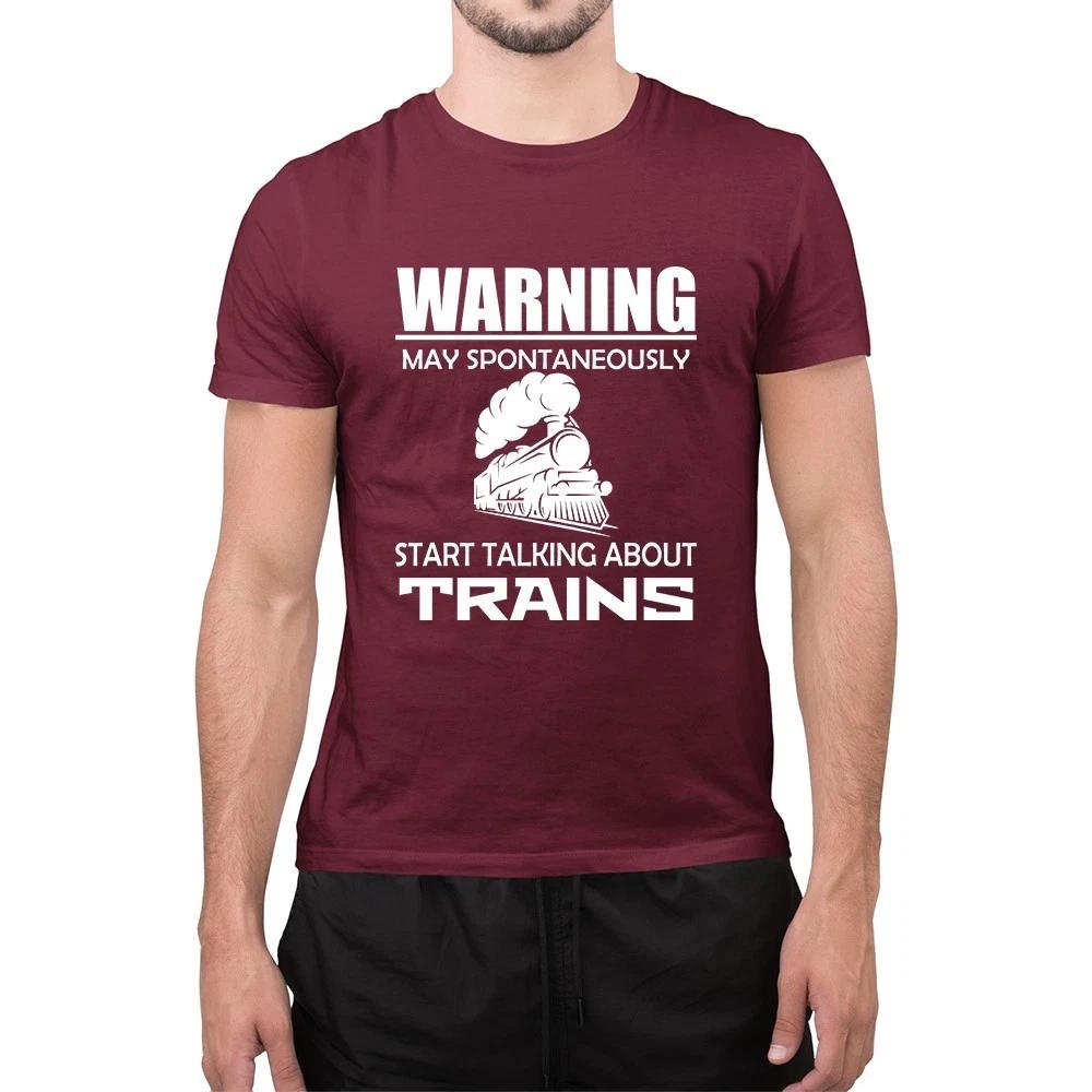 Warning May Start Talking About Trains Funny Sarcastic Train Lover T-Sirt S