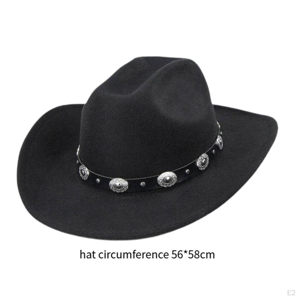 Big Brim Hat Sunhat Cowgirl for Outdoor Carnival Music Festival Fancy Dress