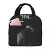 Rapper Tupac 2PAC Hip Hop Insulated Lunch Bag for Women Kids Portable Food Boxes Thermal Lunch Box Tote