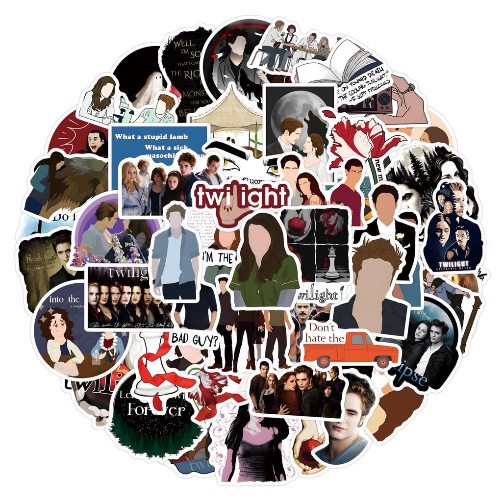 55 Sheets Twilight Graffiti Stickers for Skateboards & Water Bottles