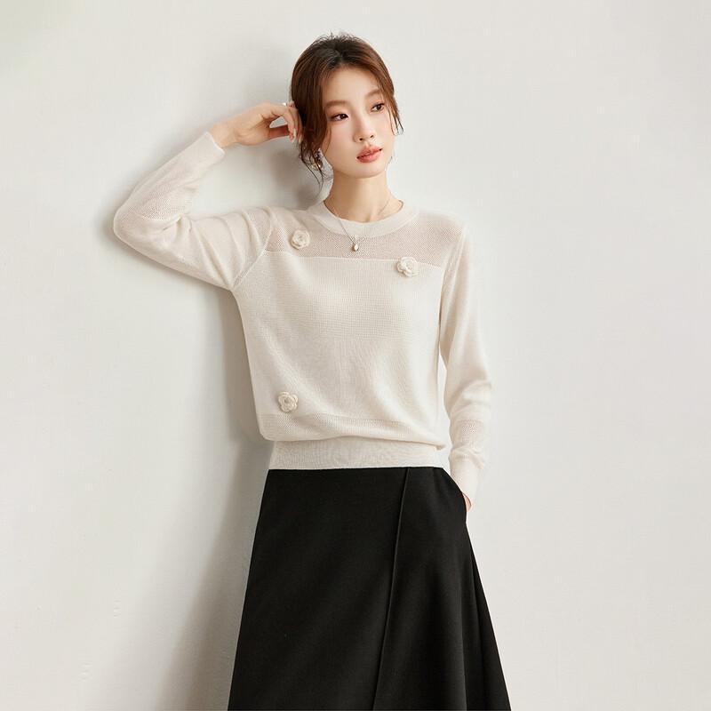 Women's Wool Blend Embroidered Knit Sweater