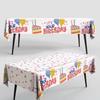 Waterproof Happy Birthday Print Tablecloth Disposable Rectangle Table Cover for Birthday Party Home Decor Party Supplies