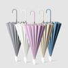 Minimalist 16-Rib Waterproof Umbrella for Women with Leather Handle, Large Long Handle, Car-Mounted Straight Umbrella, Promotional Umbrella with Logo