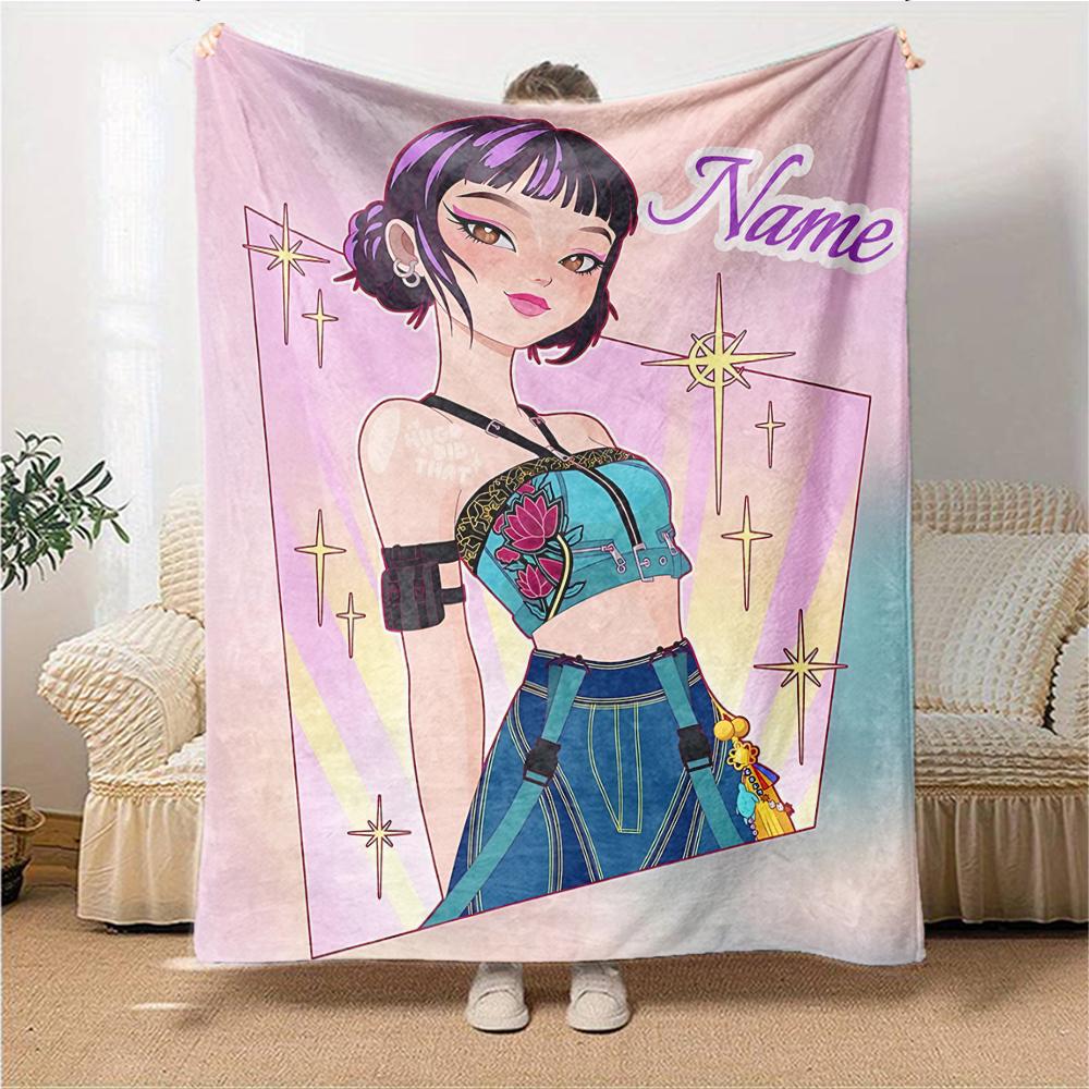 Custom Name Starlit Fashion Journey blanket for Couch & Bed, Plush Cozy Fuzzy Blanket Super Soft & Warm Blankets for Fall and Winter. 0908149
