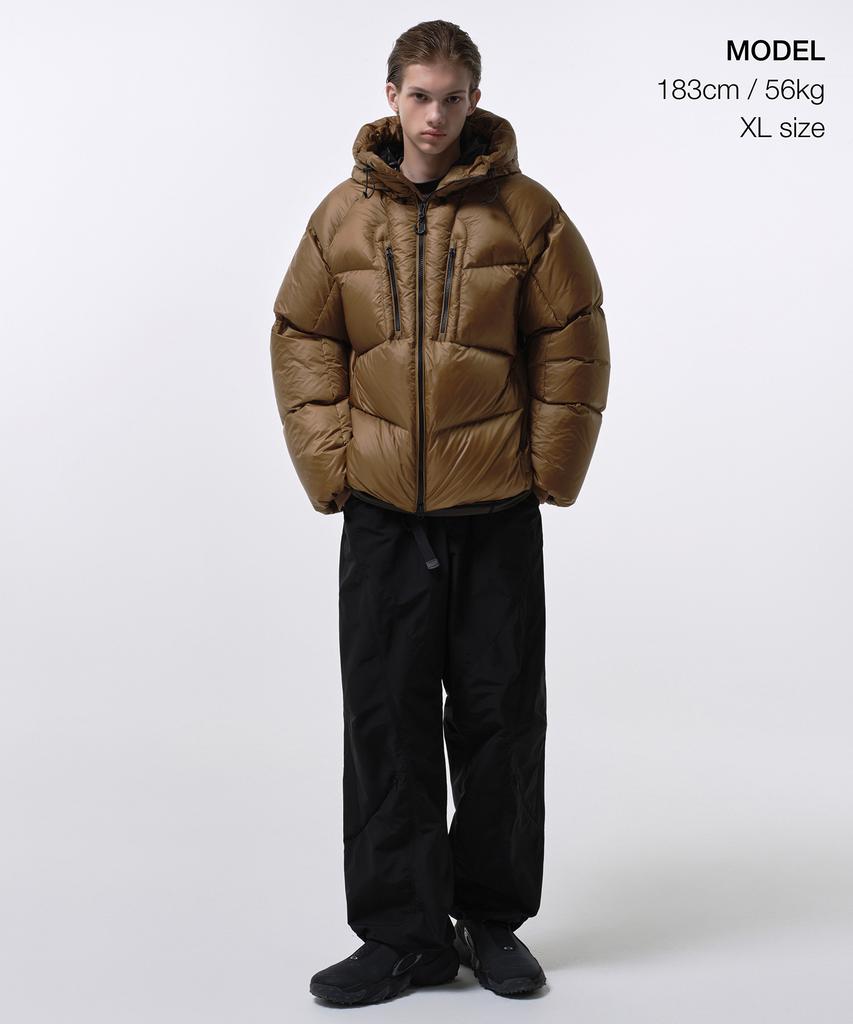 Musinsa Standard [City Leisure] Bright Hooded Down Short Padded Jacket [Desert Brown]