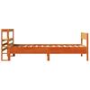 Vidaxl Bed Frame Without Mattress, Waxed Brown, 75X190 Cm, Pine