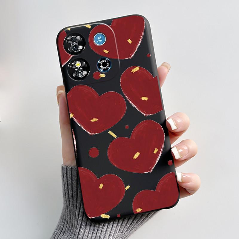 Casing For Oukitel C57S/C57 Pro/C57 Plus/C57 Ultra/BLU J12 Case Aesthetic Cute Cat Cartoon Black Soft Silicone Shockproof Cover