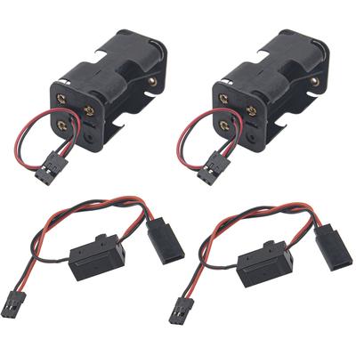 4-Cell AA Container Holder Case Box & Power Switch (OnOff) with JR Connector, Compatible with HSP Redcat Axial Tamiya Wltoys Himoto 18 110 116 RC Car