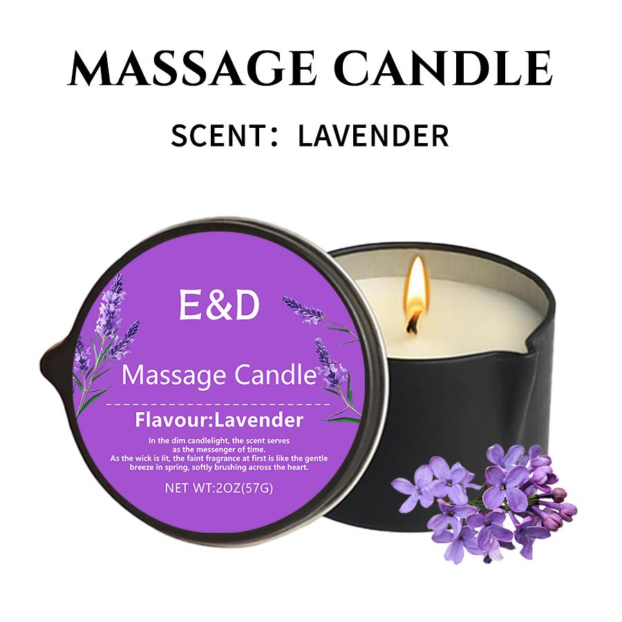 

Массажная свеча - Эфирное масло, Для медитации, йоги, СПА, Унисекс, Сувенир для вечеринки и маленький подарок, Подарки на Рождество и Хэллоуин - 2 унции лавандовый