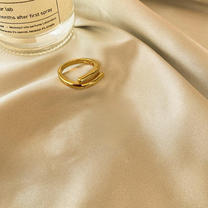 

Classic Simple Stainless Steel Line Double Layer Couple Rings for Men Women Temperament Trendy Hip Hop Finger Jewelry Accessory resizable золотой