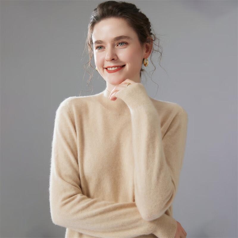 Fanzhen Women's Cashmere High-Neck Pullover Sweater