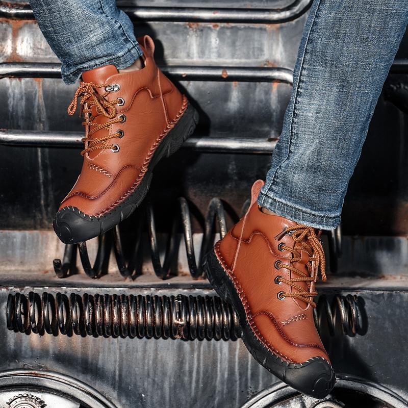 Fashion Fashion Men Ankle Boots Handmade Mens Boots Lightweight Mens Designer Boots Outdoor Sneakers Leather Work Boots Plus Size 38-48